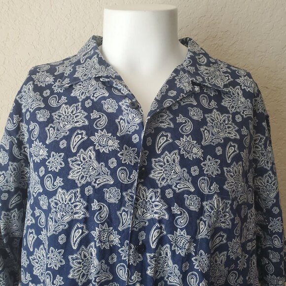 Daniel Cremieux Collection Blue & White Floral Button Down Shirt Mens Sz XL - Picture 2 of 8